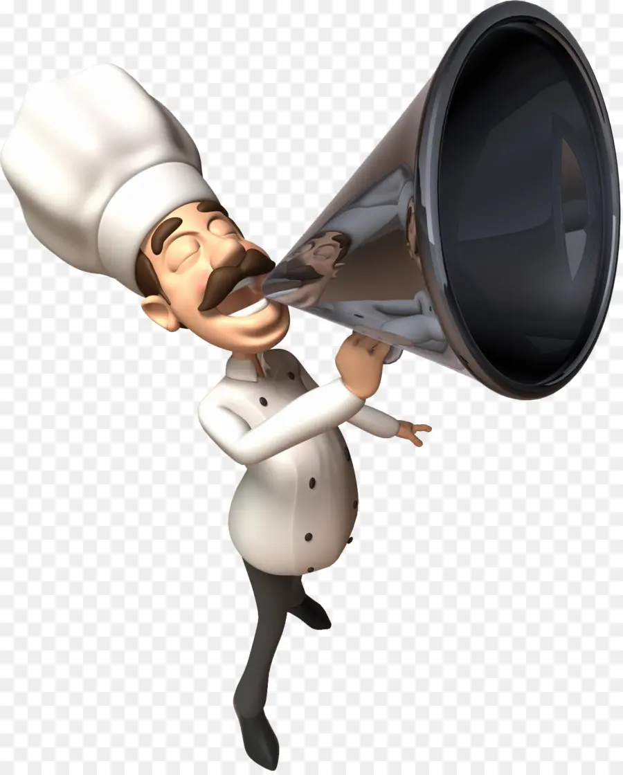 Chef Avec Mégaphone，Cuisson PNG