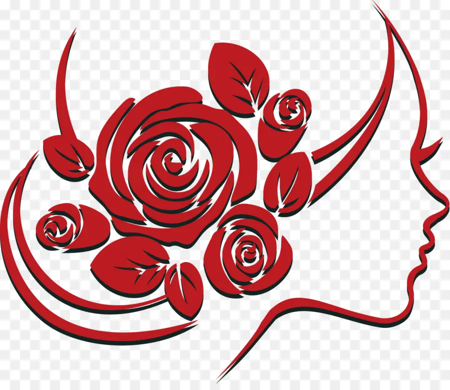 Femme Aux Roses，Rouge PNG