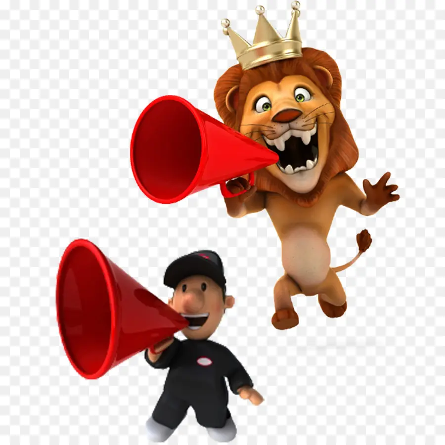 Lion Avec Couronne，Mégaphone PNG