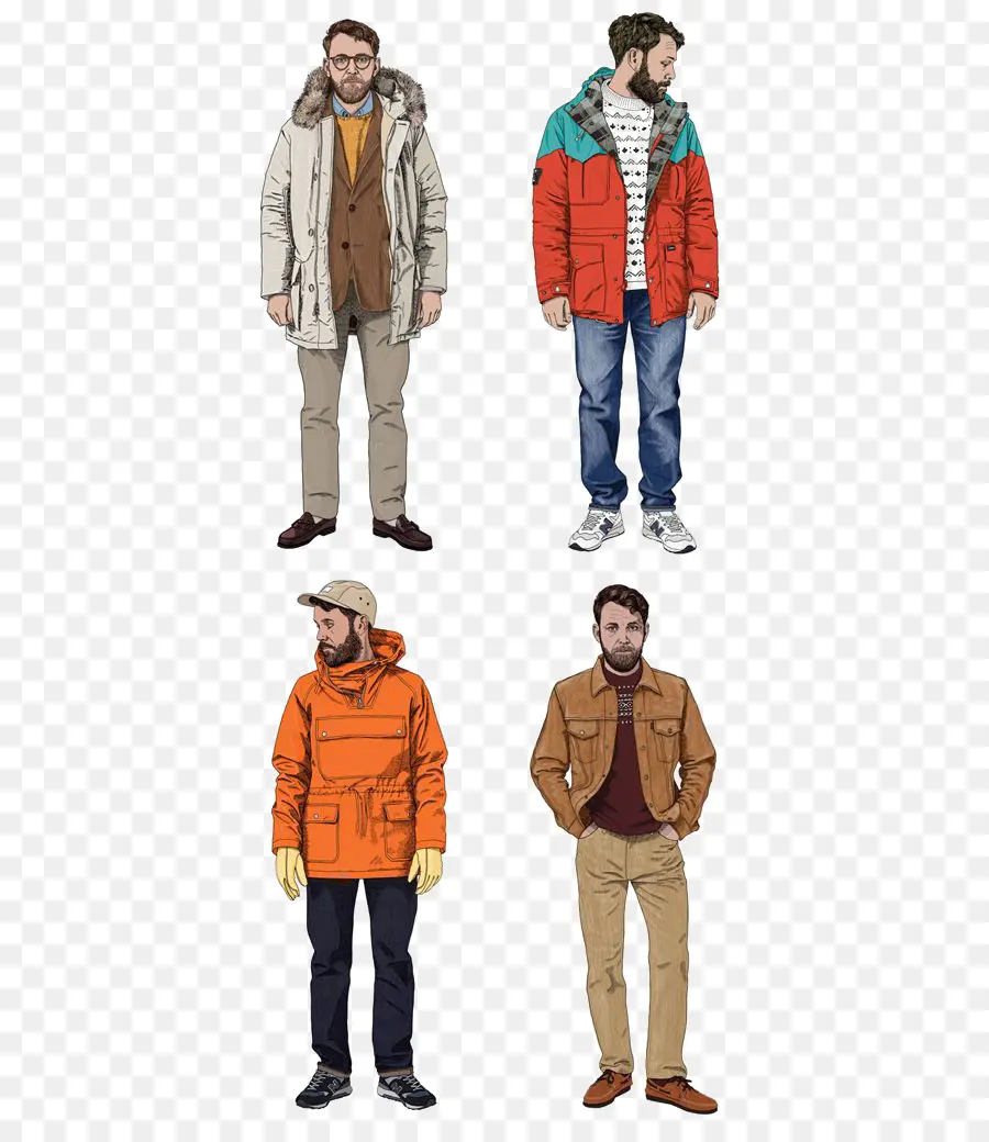 Mode D'hiver Pour Hommes，Vêtements PNG