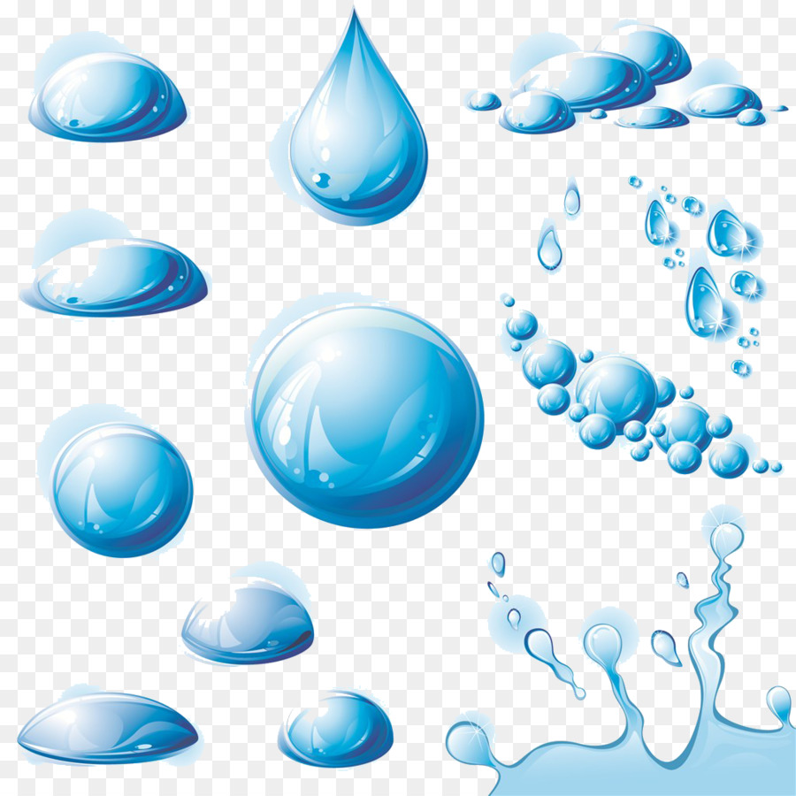 Gouttelettes D'eau，Bleu PNG