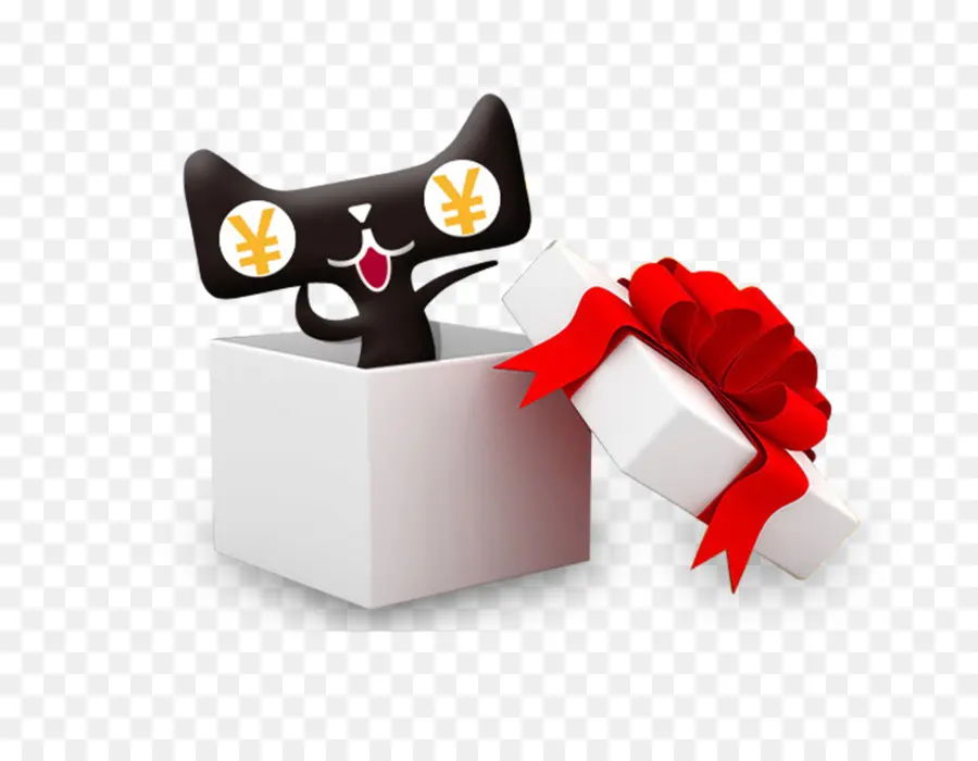 Chat Dans Une Boîte Cadeau，Cadeau PNG