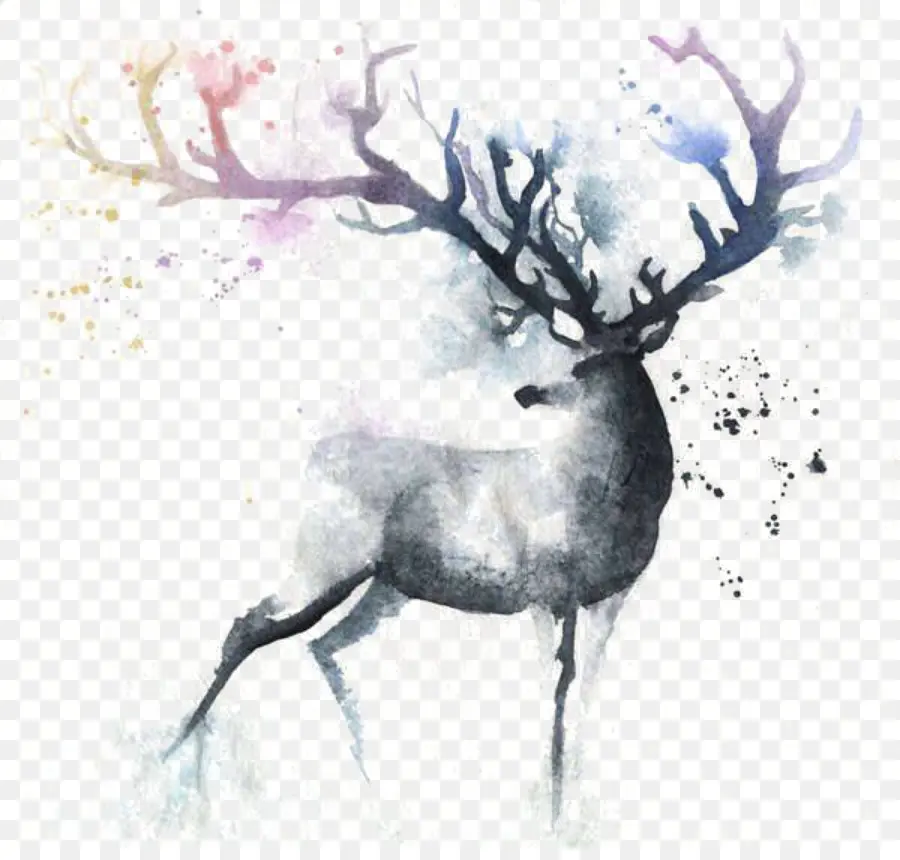 Cerf，La Peinture à L'aquarelle PNG