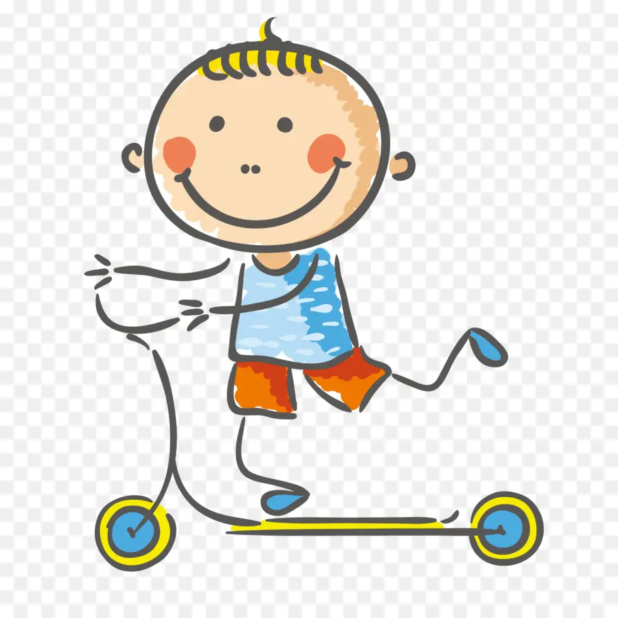 Enfant Sur Scooter，Scooter PNG