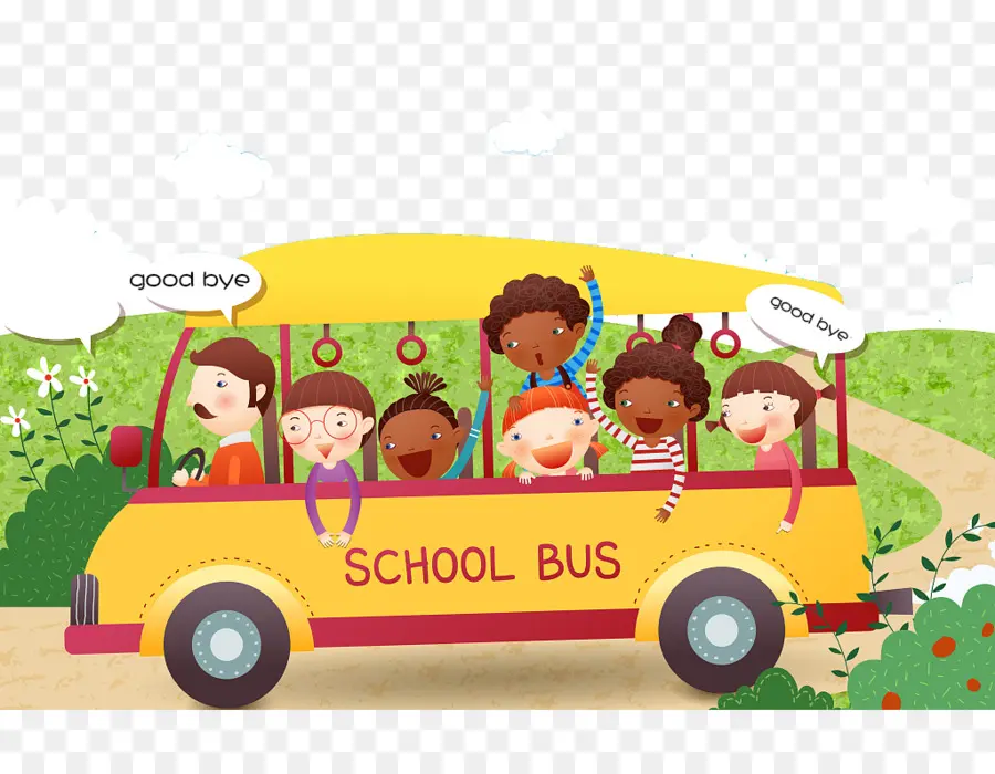 Autobus Scolaire，Enfants PNG