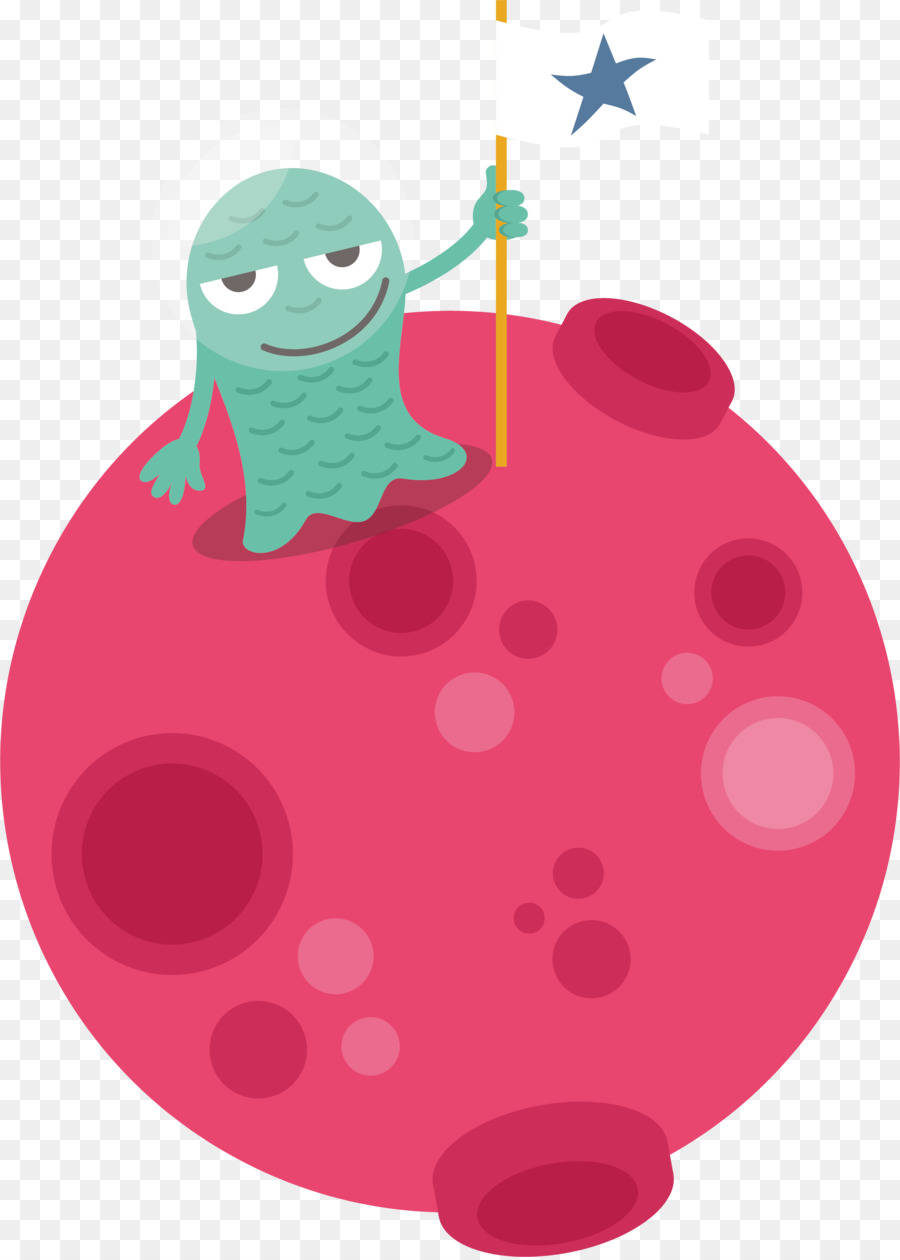 Alien Vert Sur La Planète Rouge，Espace PNG