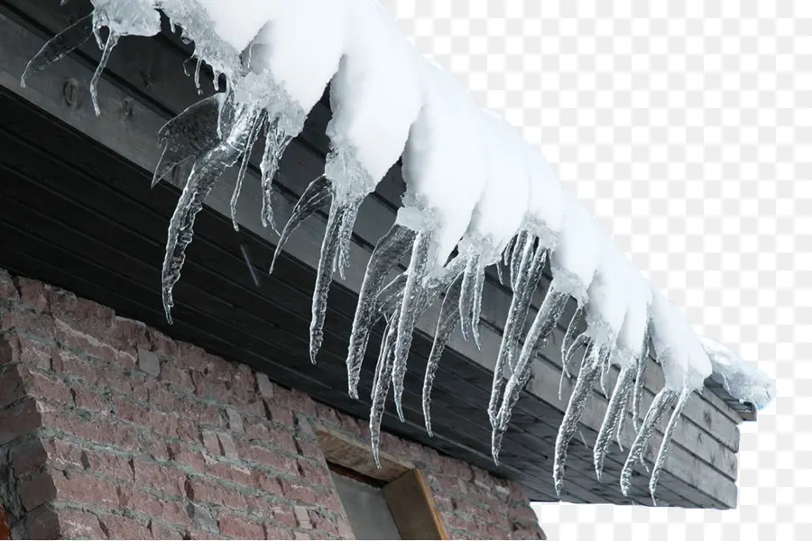 Glaçons Sur Le Toit，Hiver PNG