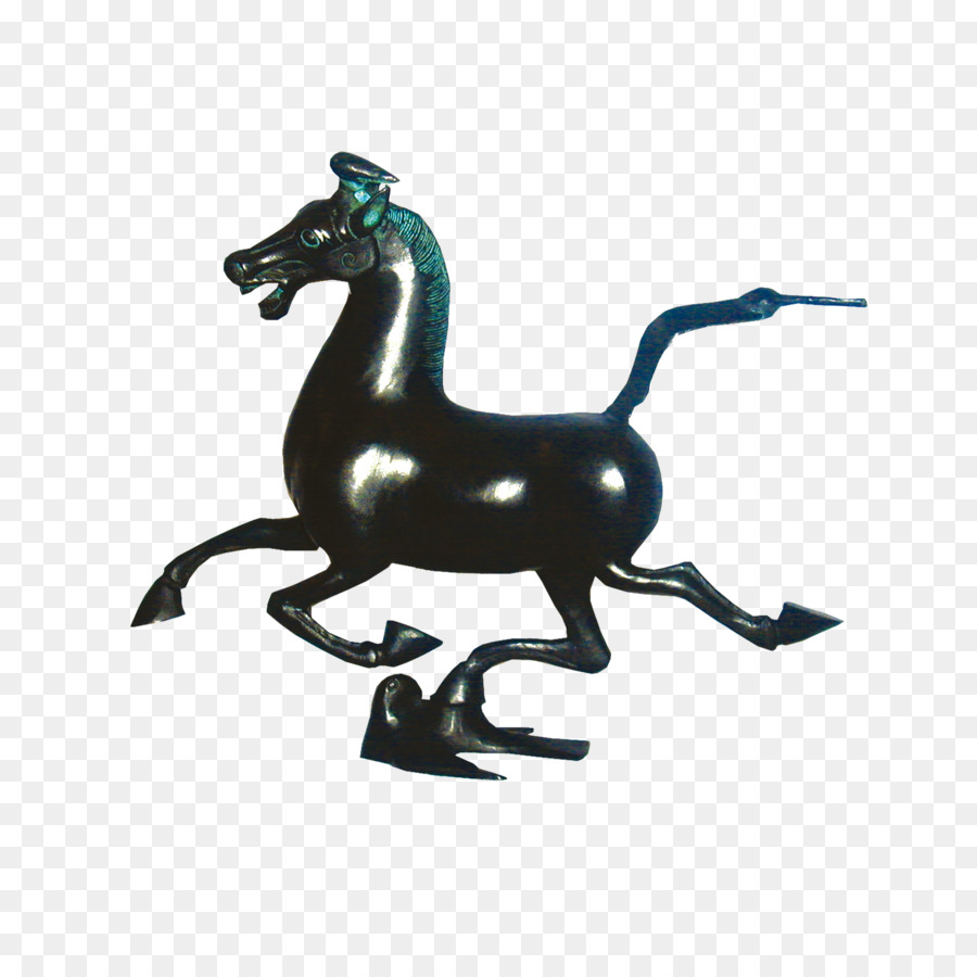 Statue De Cheval Bleu，Sculpture PNG