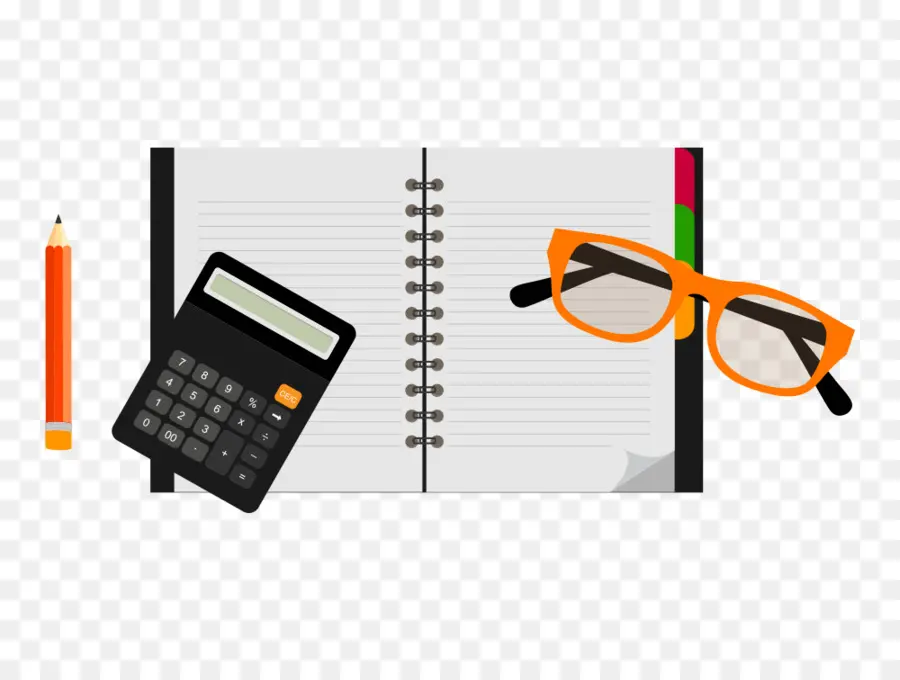 Carnet Et Calculatrice，Crayon PNG