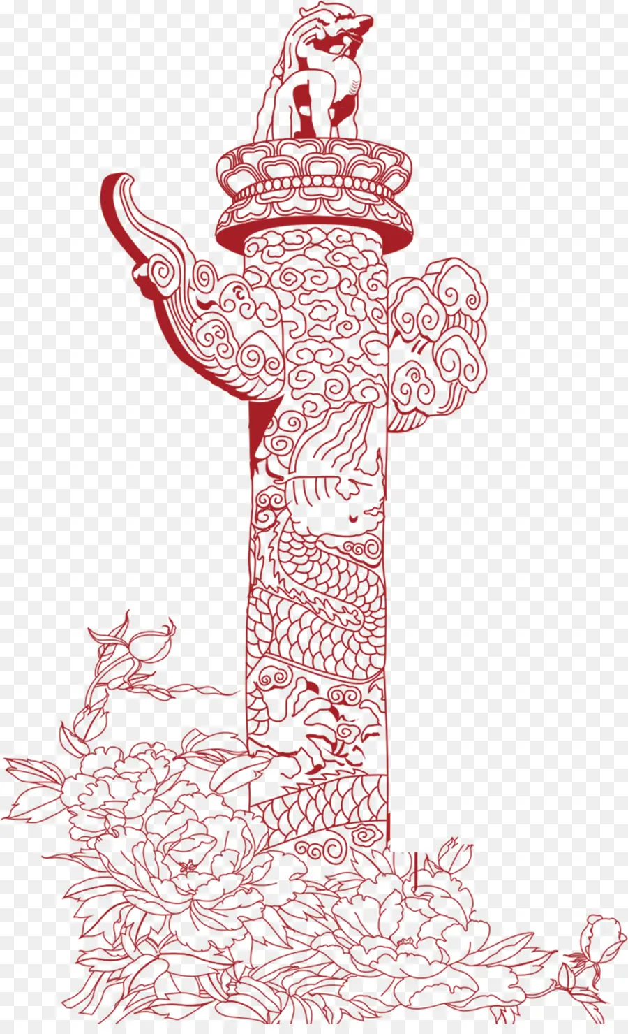 Colonne Chinoise，Dragon PNG