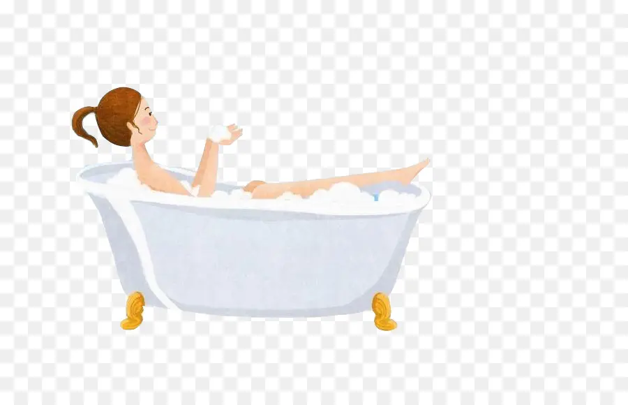 Femme Dans La Baignoire，Relaxant PNG