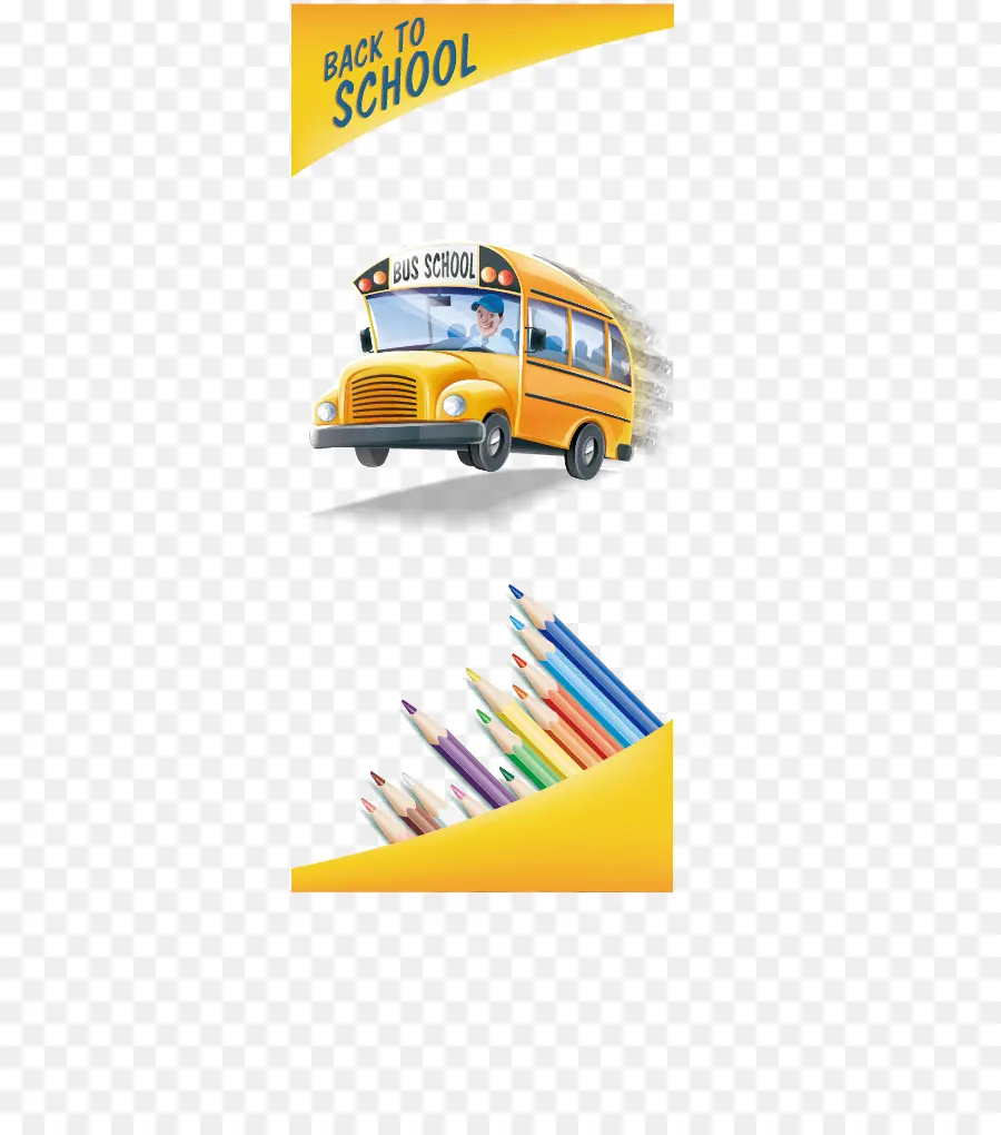 Autobus Scolaire，Crayons PNG