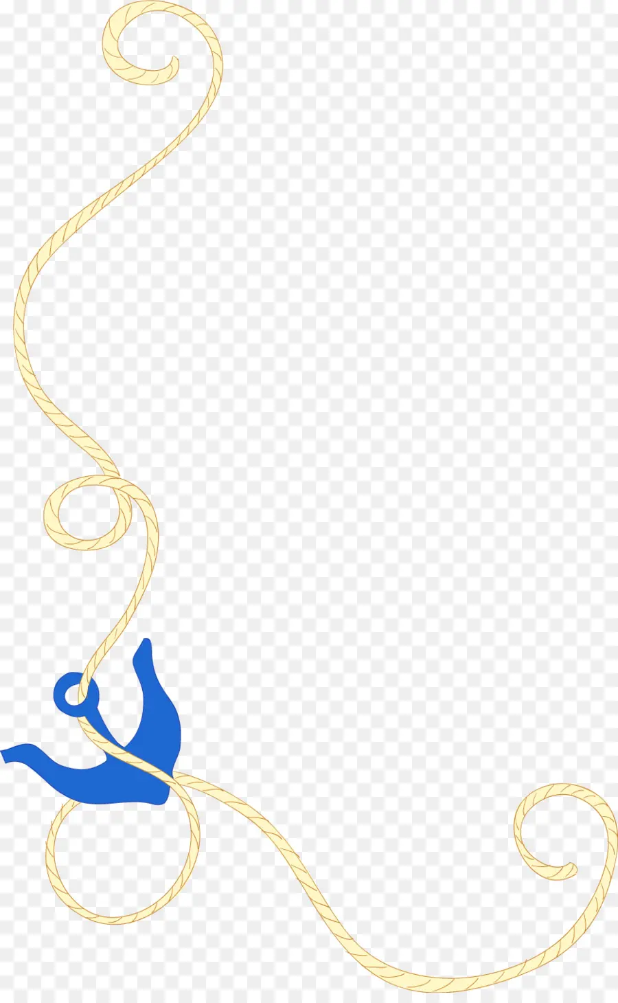 Corde Avec Oiseau Bleu，Corde PNG