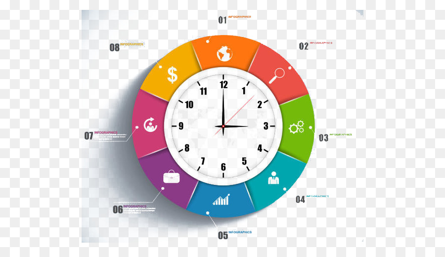 Horloge Colorée，Temps PNG