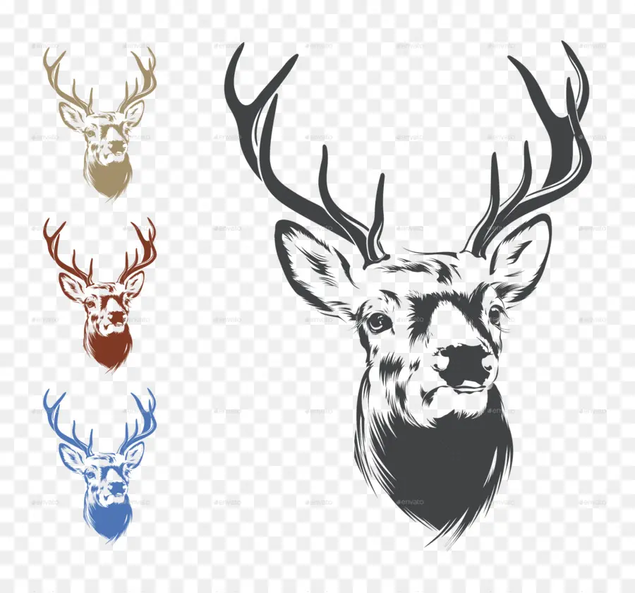 Illustration De Tête De Cerf，Bois PNG