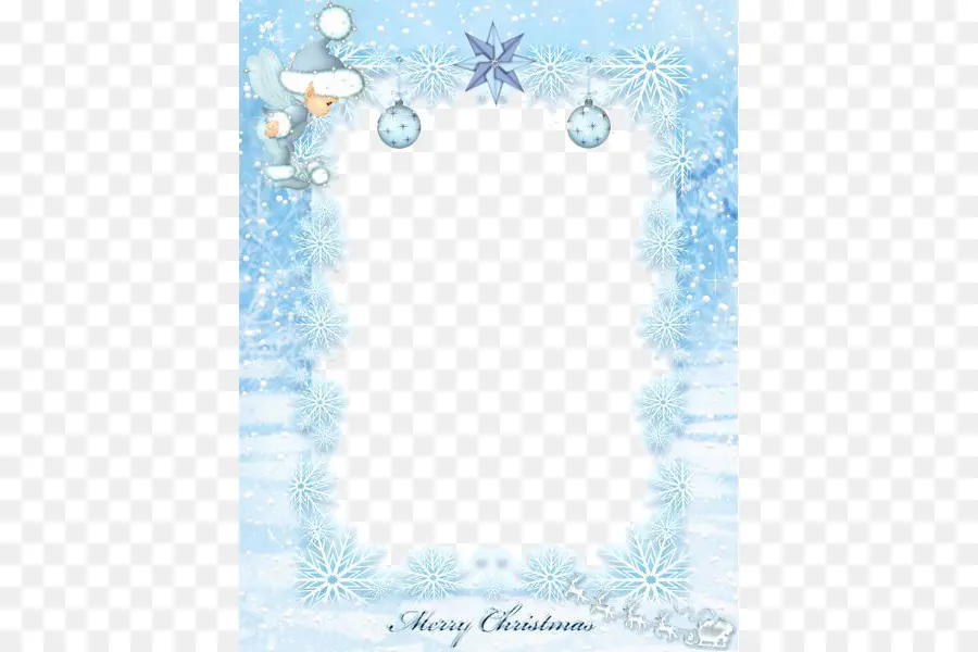 Cadre De Noël，Bleu PNG