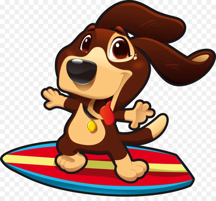 Chien De Surf，Planche De Surf PNG