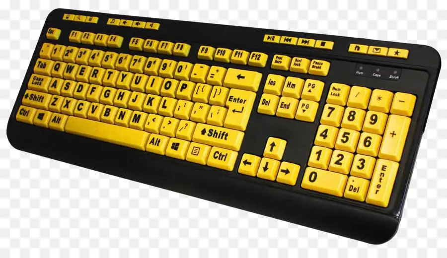 Clavier，Touches Jaunes PNG