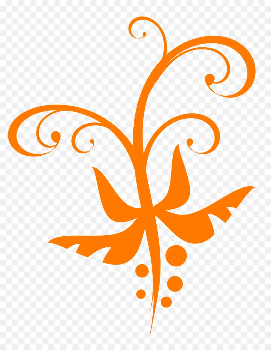 Motif Floral Orange，Modèle PNG