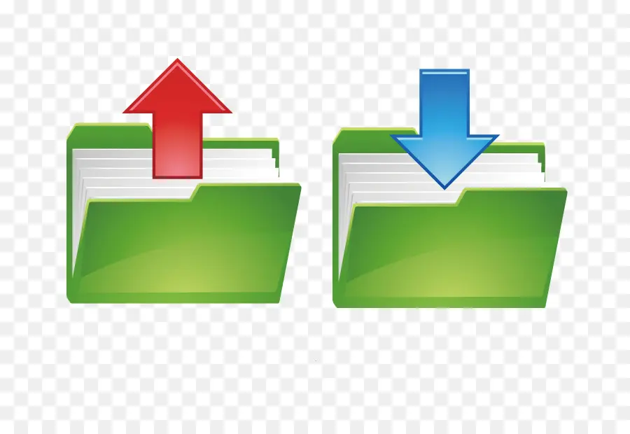 Dossiers Verts Avec Des Flèches，Télécharger PNG