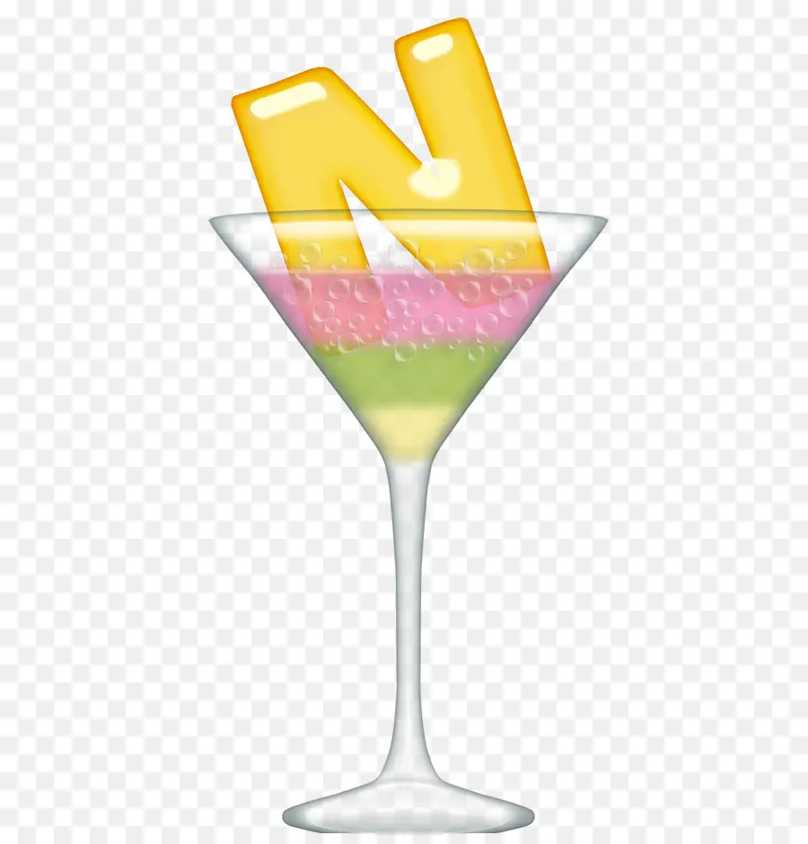 Lettre N Dans Un Verre à Cocktail，Alphabet PNG