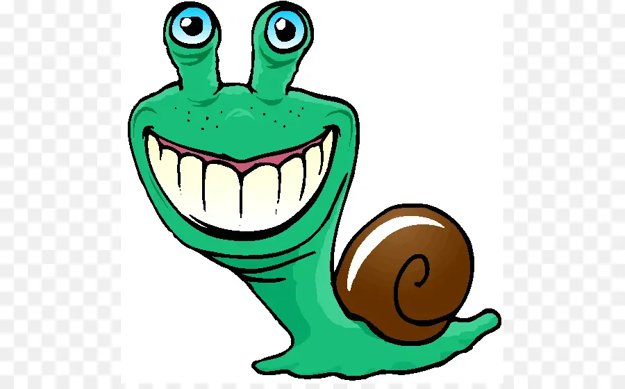 Escargot Vert，Souriant PNG