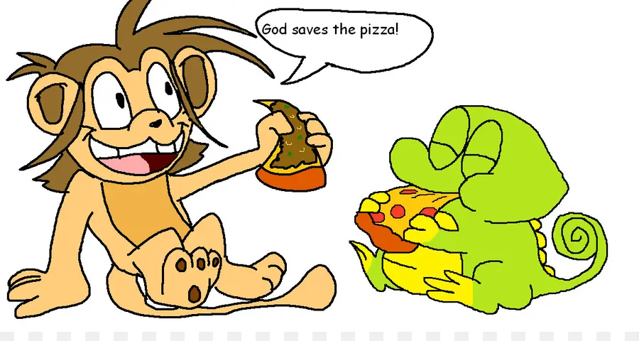 Singe Et Lézard，Pizza PNG