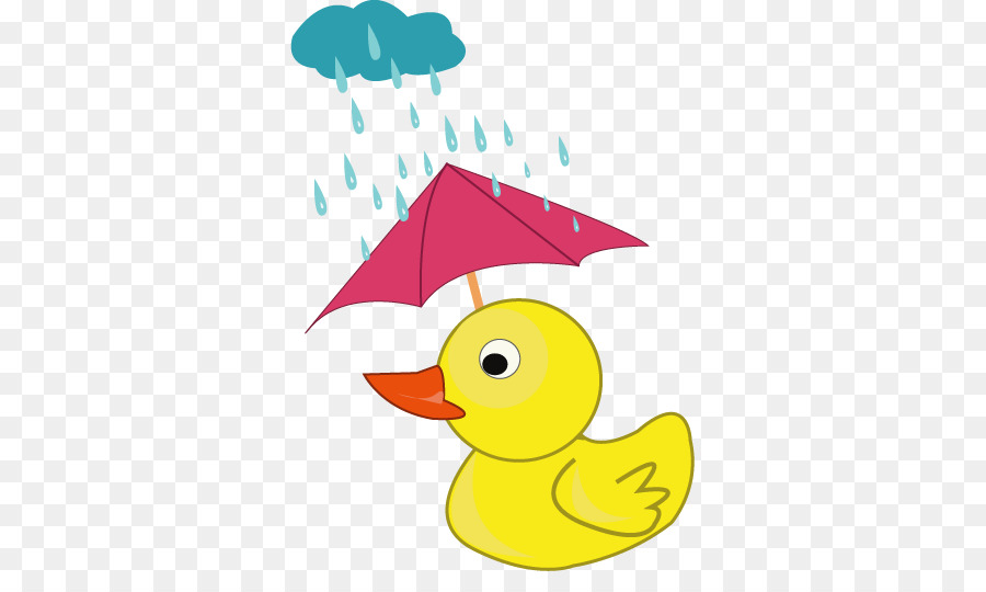 Canard Avec Parapluie，Pluie PNG