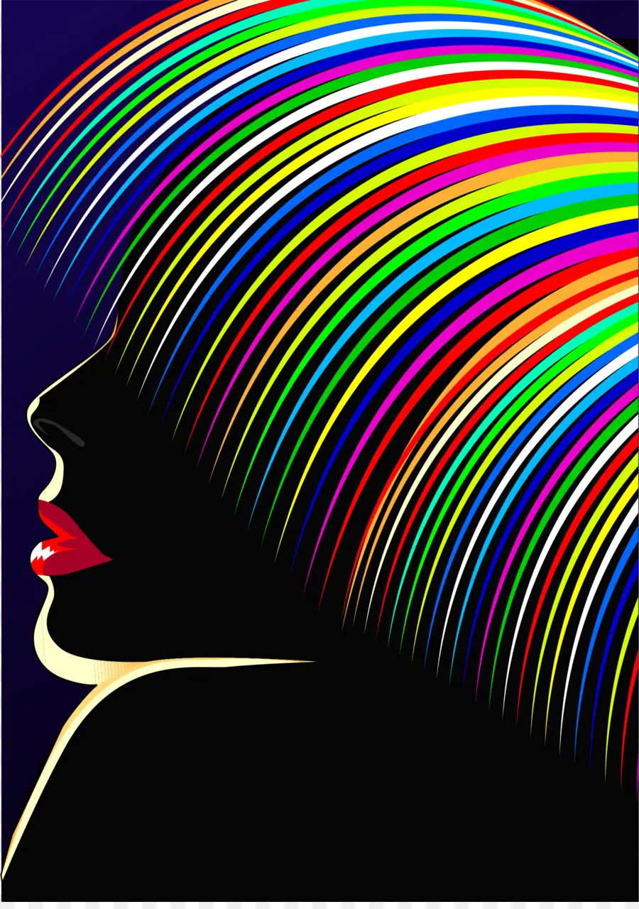 Cheveux Arc En Ciel，Coloré PNG