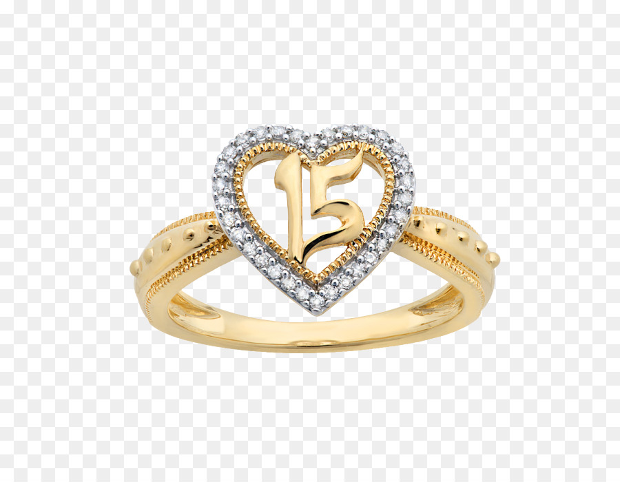 Bague En Forme De Coeur，Or PNG