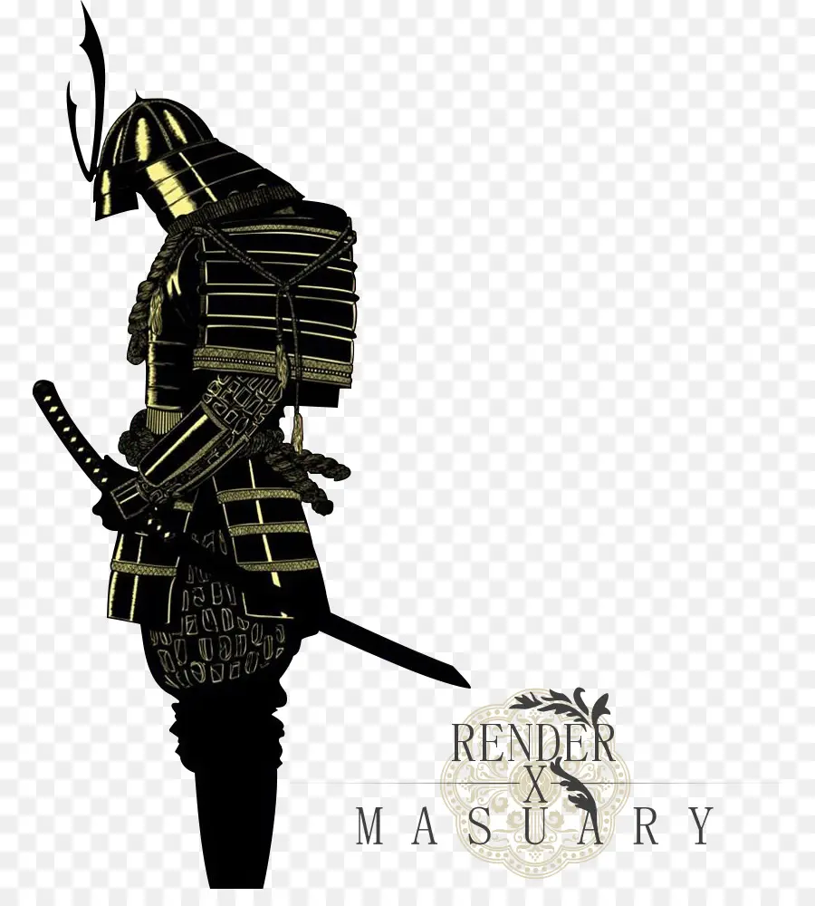 Samouraï Silhouette，Armure PNG