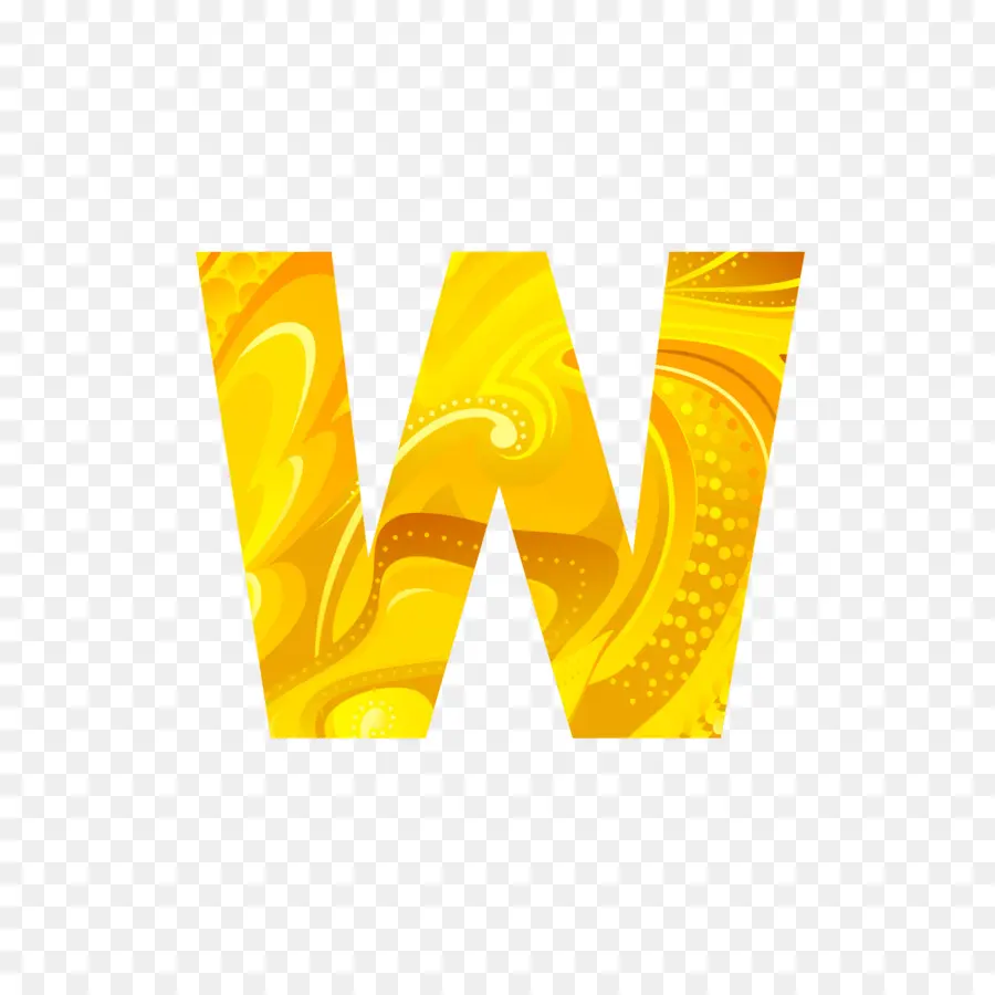 Lettre Jaune W，Alphabet PNG