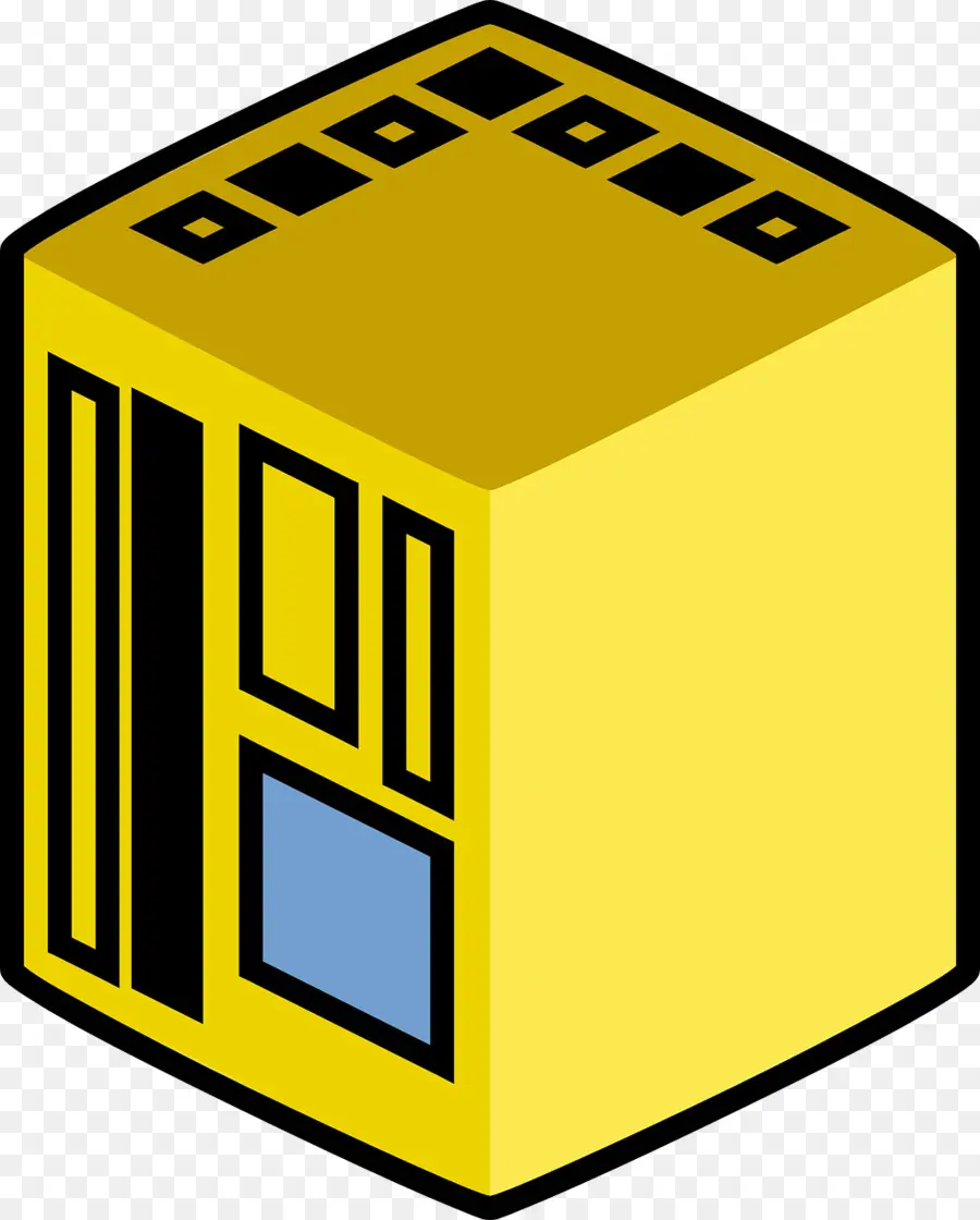 Cube Jaune，Forme Géométrique PNG