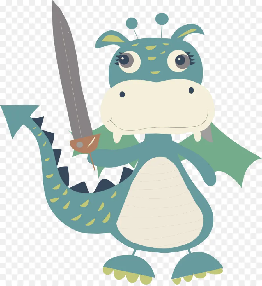 Dragon De Dessin Animé，épée PNG