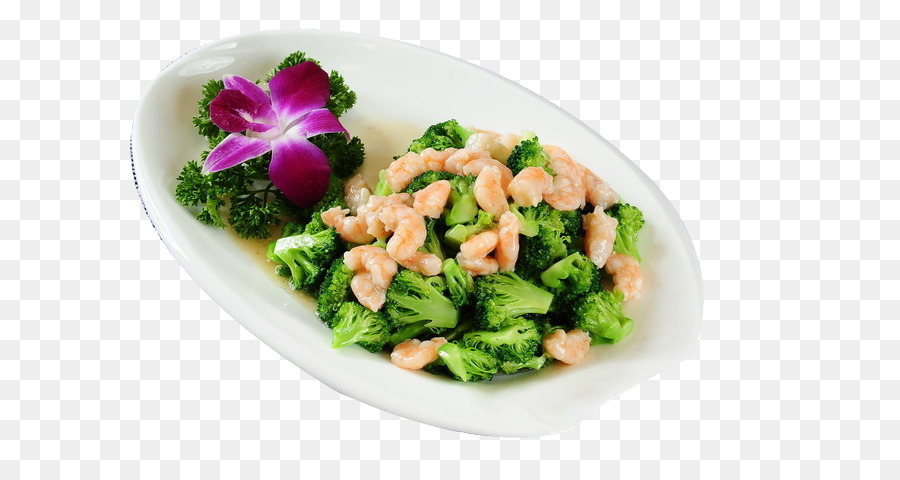 Crevettes Et Brocoli，Plat PNG