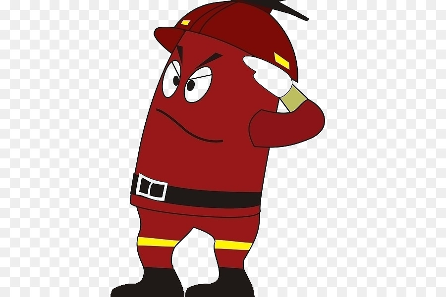 Caractère De Pompier Rouge，Casque PNG