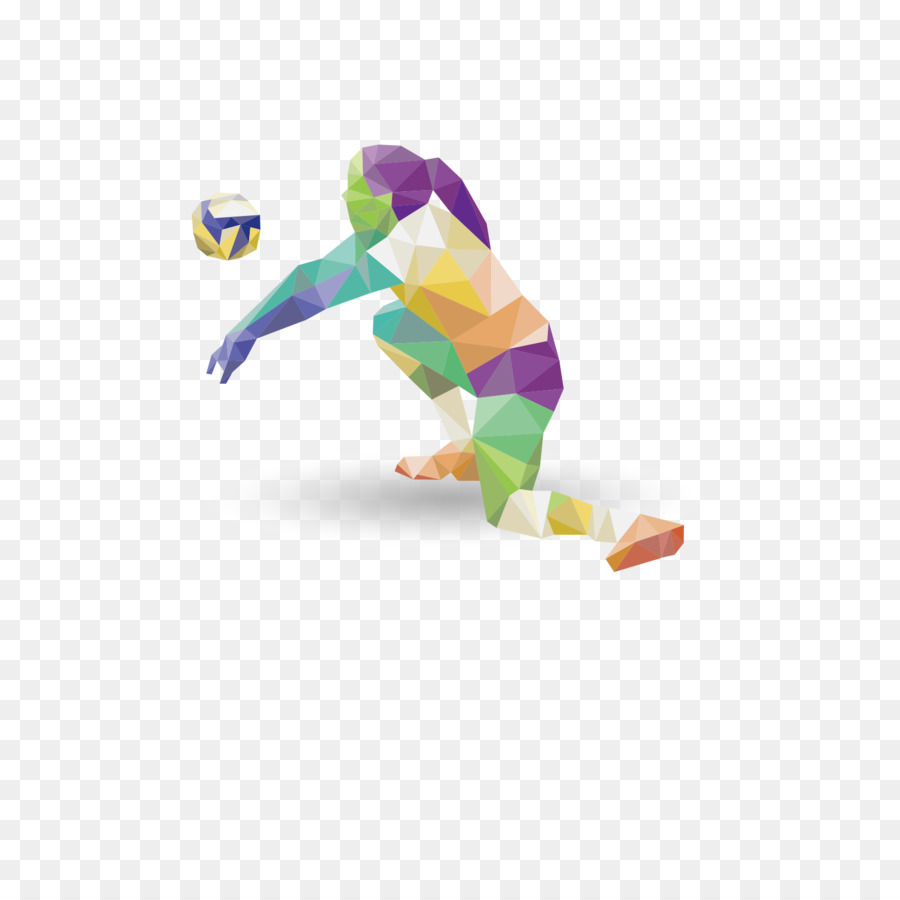 Joueur De Volley Ball Coloré，Volley Ball PNG