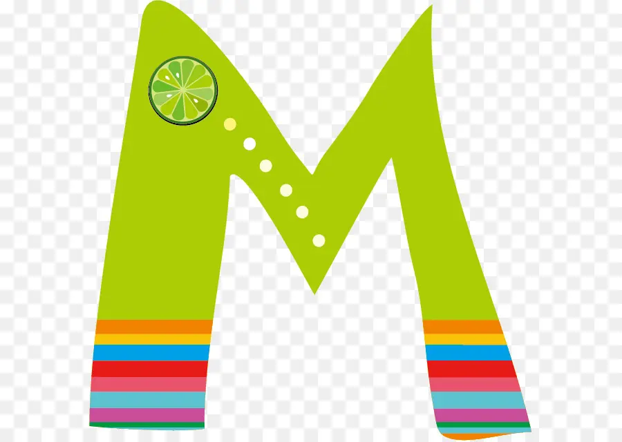 Lettre Verte M，Citron Vert PNG