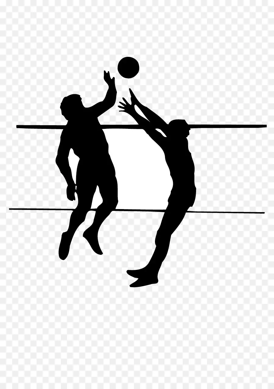 Silhouette De Joueurs De Volley Ball，Volley Ball PNG