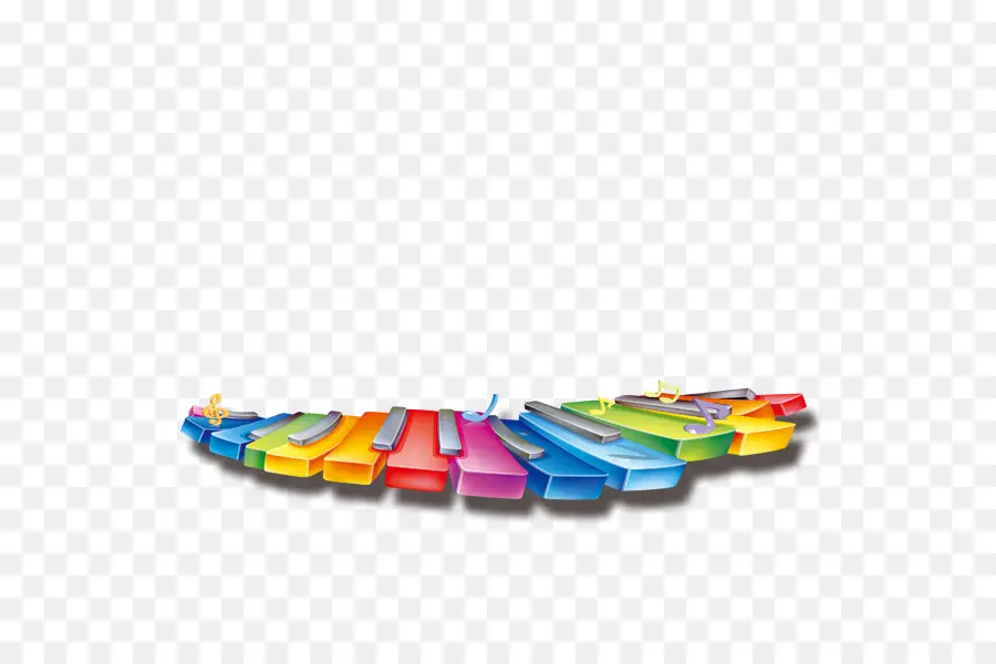 Touches De Piano Colorées，Arc En Ciel PNG