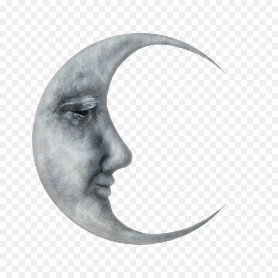 Croissant De Lune Avec Visage，Nuit PNG