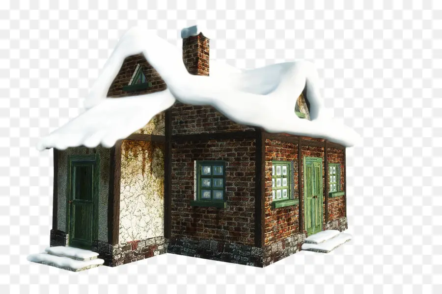 Maison Enneigée，Hiver PNG