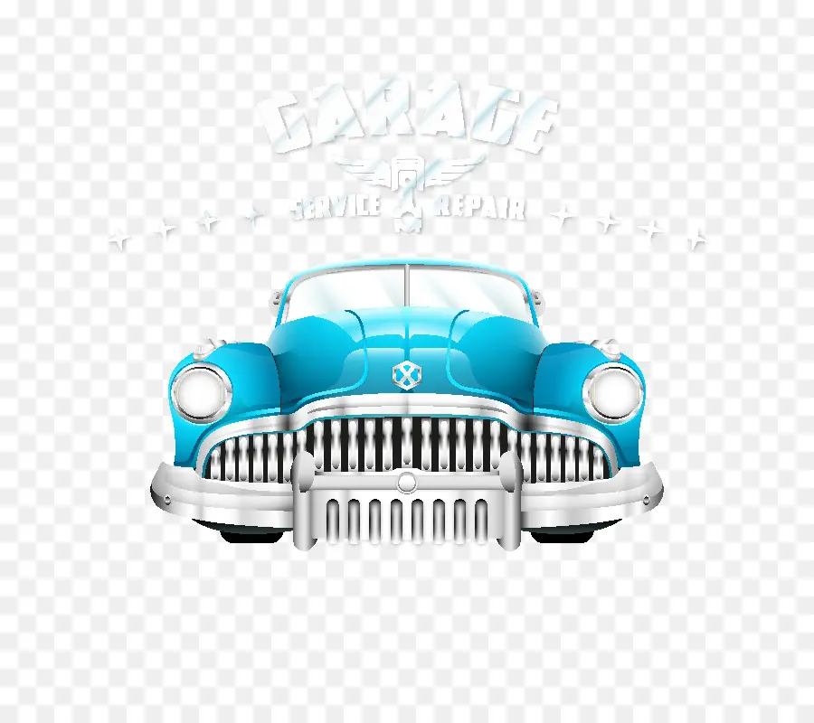 Voiture Ancienne Bleue，Classique PNG