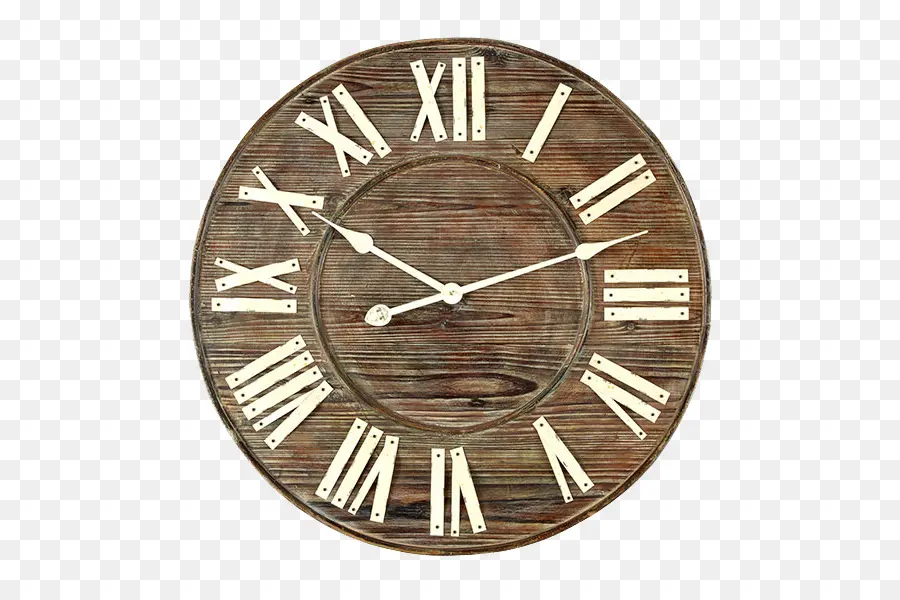 Horloge En Bois，Chiffres Romains PNG