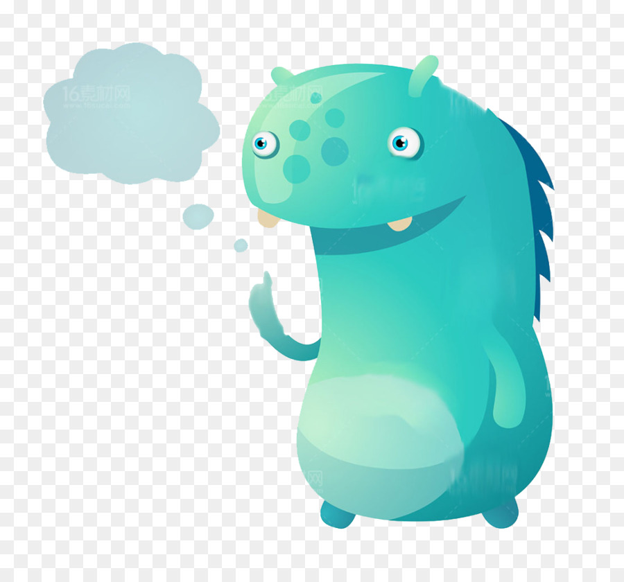 Monstre De Dessin Animé，Bleu PNG