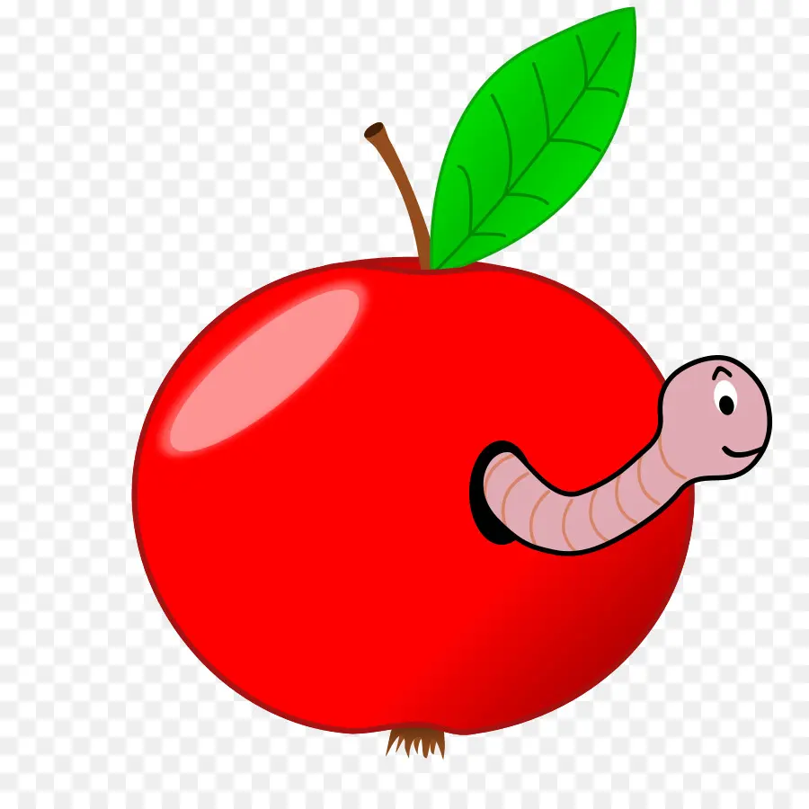 Pomme Avec Ver，Rouge PNG