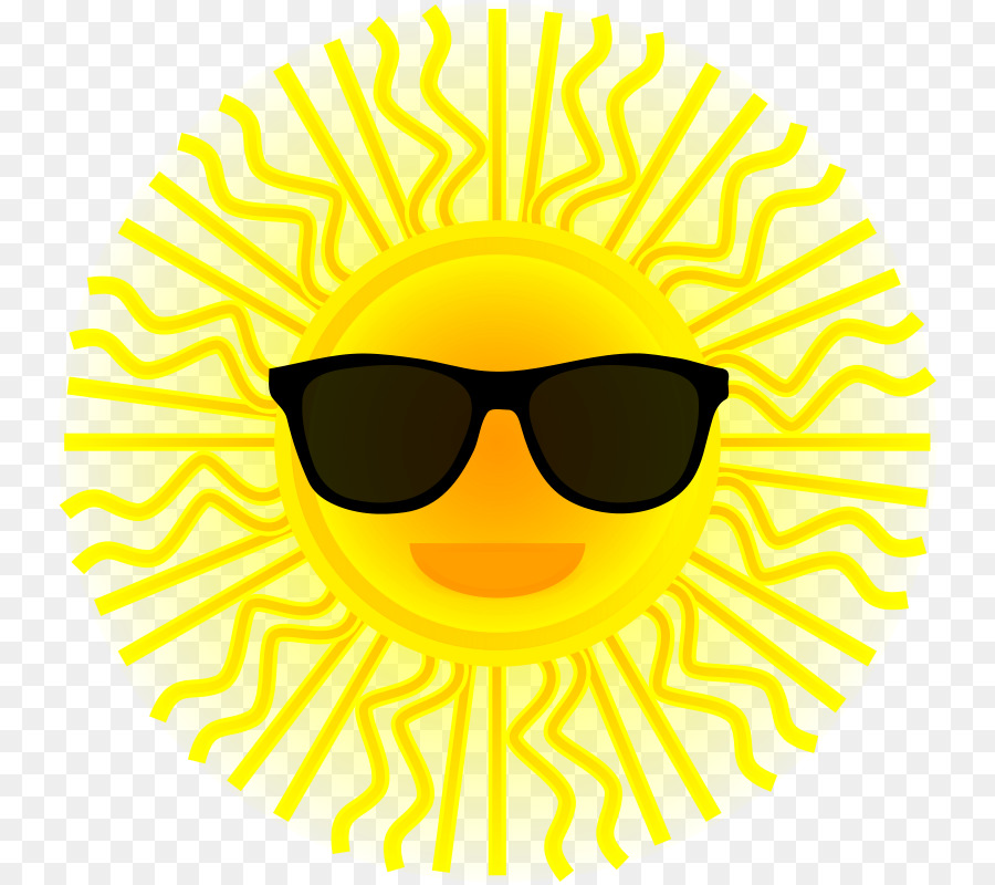 Soleil Avec Des Lunettes De Soleil，Ensoleillé PNG