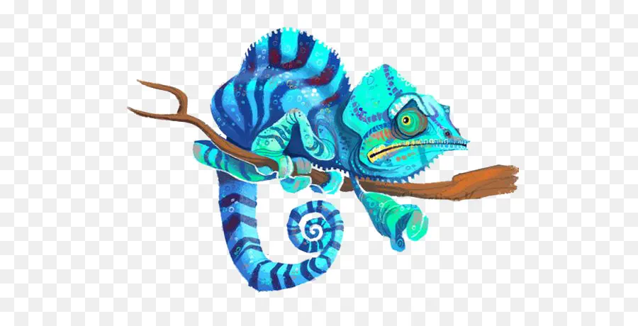 Caméléon Bleu，Bifurquer PNG