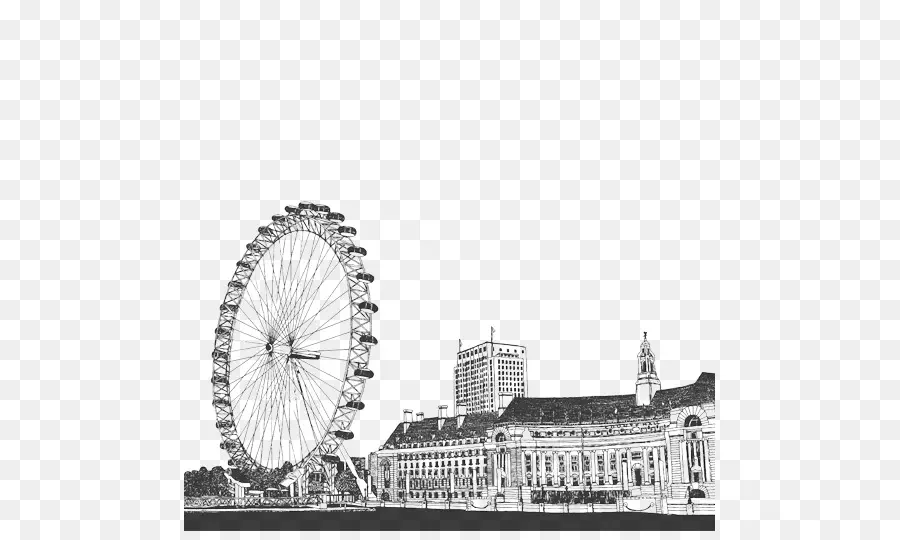 Croquis Du London Eye，Grande Roue PNG