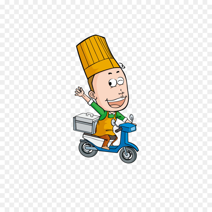 Chef En Scooter，Livraison PNG